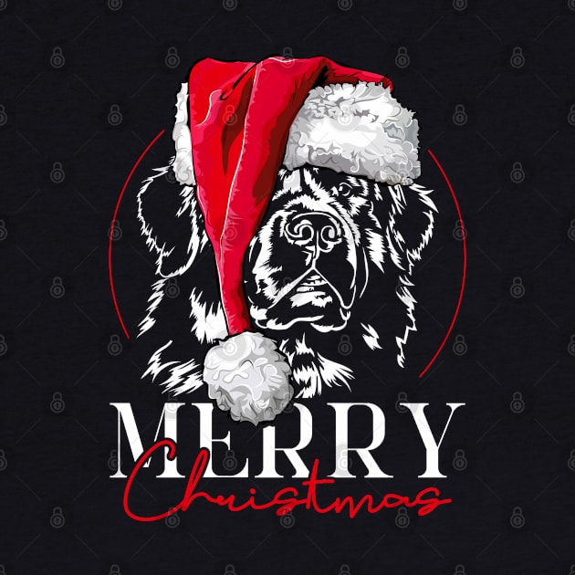 Santa Newfoundland Merry Christmas gift dog mom by wilsigns